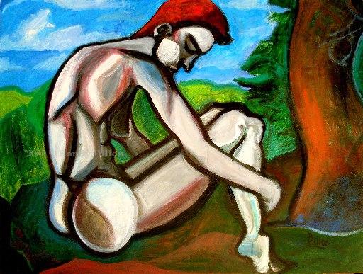 Reclining Woman with Short Hair Reclining Woman with Short Hair painting