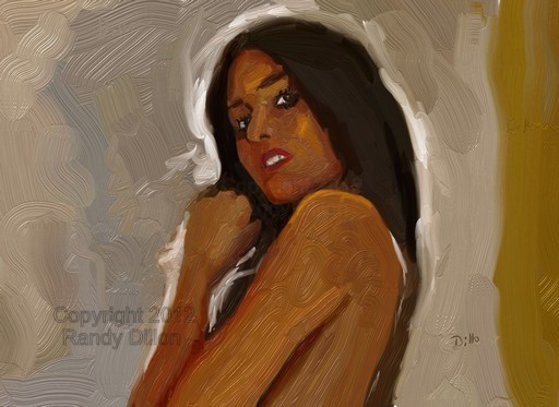 Fine Art Print - Woman drying off after shower