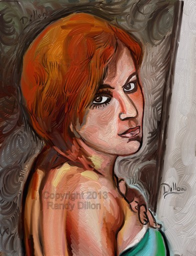 Fine Art Print - Redhead in Austin Turning with Hand on Chest