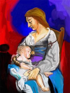 Fine Art Print - Woman holding baby on lap