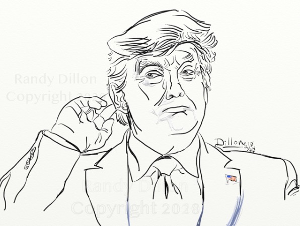 Donald Trump listening to crowd picture